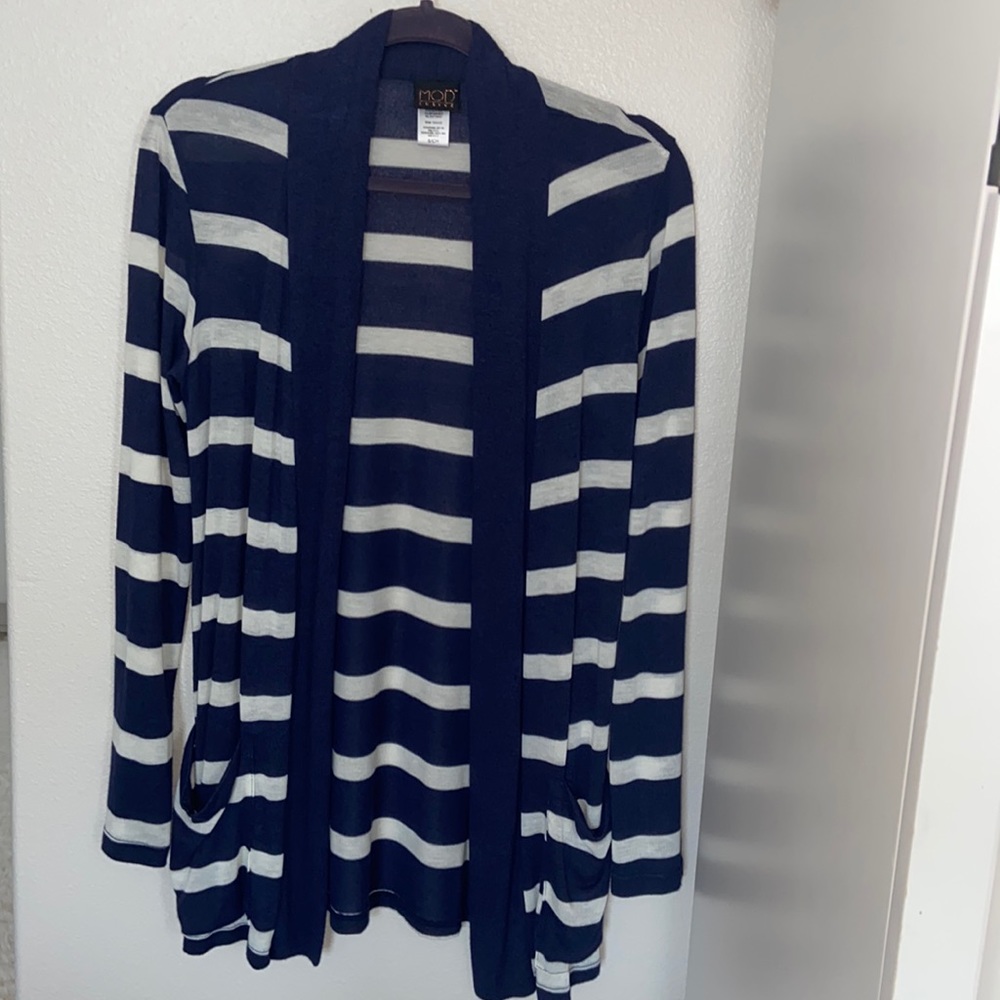Modlusive Cardigan - Perfect Condition - Navy & White Stripe - Size Small